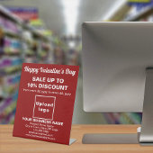 赤いペデスタルのサインにビジネスのバレンタイン販売 台座サイン