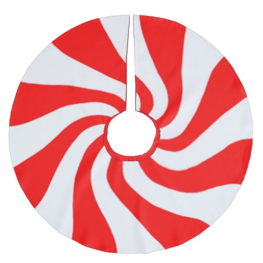 赤いペパーミントはスカート木の渦巻きます ブラッシュドポリエステルツリースカート (正面)