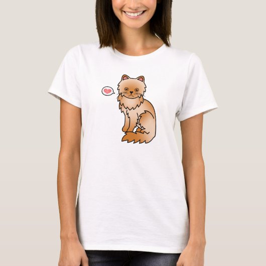 赤いペルシャ猫の愛 Tシャツ (正面)