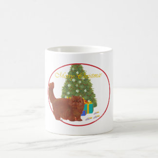 赤いペルシャ猫 メリークリスマス コーヒーマグカップ
