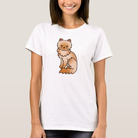 赤いペルシャ猫 Tシャツ (正面)
