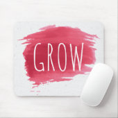 赤いペンキのしぶきにGROWテキスト マウスパッド (マウス)
