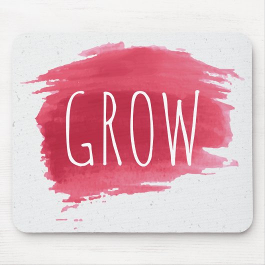 赤いペンキのしぶきにGROWテキスト マウスパッド (正面)