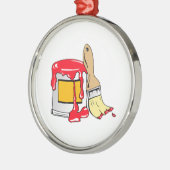 赤いペンキはブラシでき、 メタルオーナメント (左)