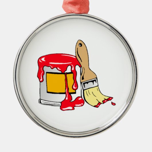 赤いペンキはブラシでき、 メタルオーナメント (正面)