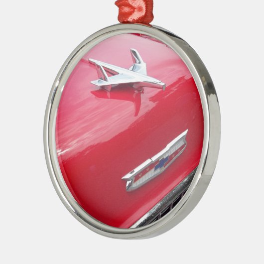 赤いペンキを持つクラシックな航空機のスタイルのフードのオーナメント メタルオーナメント (左)