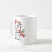 赤いペンギンの可愛い名前をカスタムする コーヒーマグカップ (正面左)