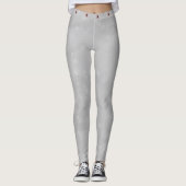 赤いペンタグラムで黒猫とライトグレー白 レギンス (正面)