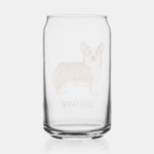 赤いペンブロークウェルシュコーギーかわいい犬と名前をカスタムする ガラス缶 (裏面)