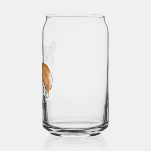 赤いペンブロークウェルシュコーギーかわいい犬と名前をカスタムする ガラス缶 (左)