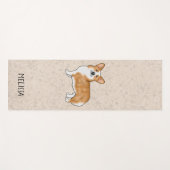 赤いペンブロークウェルシュコーギーかわいい犬と名前をカスタムする ヨガマット (正面(横))