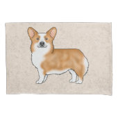 赤いペンブロークウェルシュコーギーマンガードッグベージュ 枕カバー (正面左)