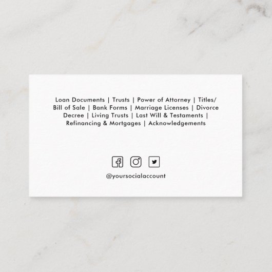 赤いペンプロフェッショナル写真公証人サービス 名刺 (裏面)