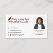 赤いペンプロフェッショナル写真公証人サービス 名刺 (正面)