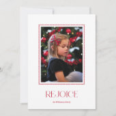 赤いホタテ縁どルRejoice Christmas写真カード シーズンカード (正面)