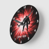 赤いホッケー ラウンド壁時計 (傾斜)