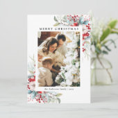 赤いホリエレガントーの果実メリークリスマスフォト シーズンカード (スタンド正面)