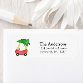赤いホリデーカーベビーシャワーラベル ラベル