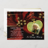 赤いホリデーハート写真追悼感謝ポストカード ポストカード (正面/裏面)