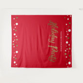 赤いホリデーパーティーの企業のゴールドの背景 タペストリー (正面(横))