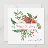 赤いホリデー水彩ボタニカル メリークリスマス (正面)