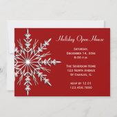 赤いホリデー オープンハウス 雪の結晶 招待状 (正面)