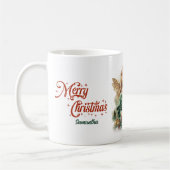 赤いホリビクトリアンーの果実を持つヴィンテージ天使 コーヒーマグカップ (左)