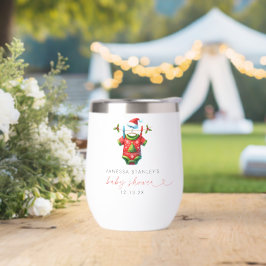 赤いホリモダンークリスマスサンタ赤ちゃんシャワー