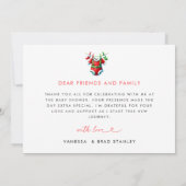 赤いホリモダンークリスマスサンタ赤ちゃんシャワー サンキューカード (裏面)