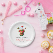 赤いホリモダンークリスマスサンタ赤ちゃんシャワー ペーパープレート (パーティー)