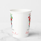 赤いホリモダンークリスマスサンタ赤ちゃんシャワー 紙コップ (右)