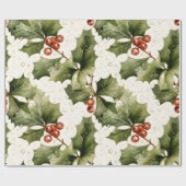 赤いホリーエレガントを作ビクトリアン成 ラッピングペーパー (フラット)