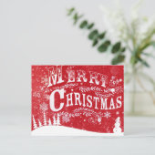 赤いホワイトクリスマスの設定 シーズンポストカード (スタンド正面)