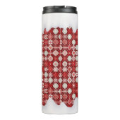 赤いホワイトクリスマスキャンディパターン#13 ID1009 タンブラー (裏面)