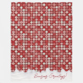 赤いホワイトクリスマスキャンディパターン#13 ID1009 フリースブランケット (正面)