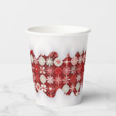 赤いホワイトクリスマスキャンディパターン#13 ID1009 紙コップ (裏面)