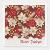 赤いホワイトクリスマスフローラルパターン#17 ID1009 (正面)