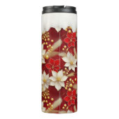 赤いホワイトクリスマスフローラルパターン#17 ID1009 タンブラー (裏面)