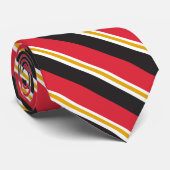 赤いホワイトゴールド及び黒い大学ストライプのタイ ネクタイ (ロール)
