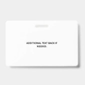 赤いホワイトサービスドッグ2ロゴなし写真ID バッジ (裏面)