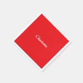 赤いホワイトスクリプエレガントトの最小モダン名 スタンダードカクテルナプキン (角)