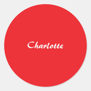 赤いホワイトスクリプエレガントトの最小モダン名 ラウンドシール