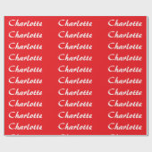 赤いホワイトスクリプエレガントトの最小モダン名 ラッピングペーパー (フラット)