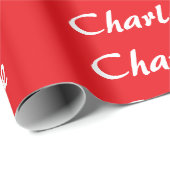 赤いホワイトスクリプエレガントトの最小モダン名 ラッピングペーパー (ロールコーナー)