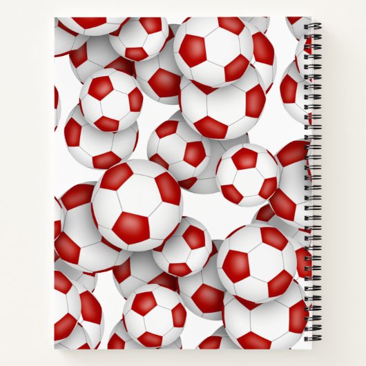 赤いホワイトスクールチームが女の子の男の子を色付けする ノートブック (裏面)