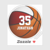 赤いホワイトスクールチームのスピリットボーイズバスケットボール シール (シート)