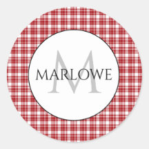 赤いホワイトチェックPlaidモノグラム