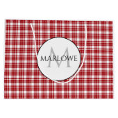 赤いホワイトチェックPlaidモノグラム ラージペーパーバッグ (裏面)