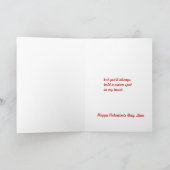 赤いホワイトバレンタインハートスノーフレークグリーティングカード シーズンカード (内部)