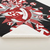 赤いホワイトバレーボール星ガールズ名前をカスタムする シェルパブランケット (3/4)